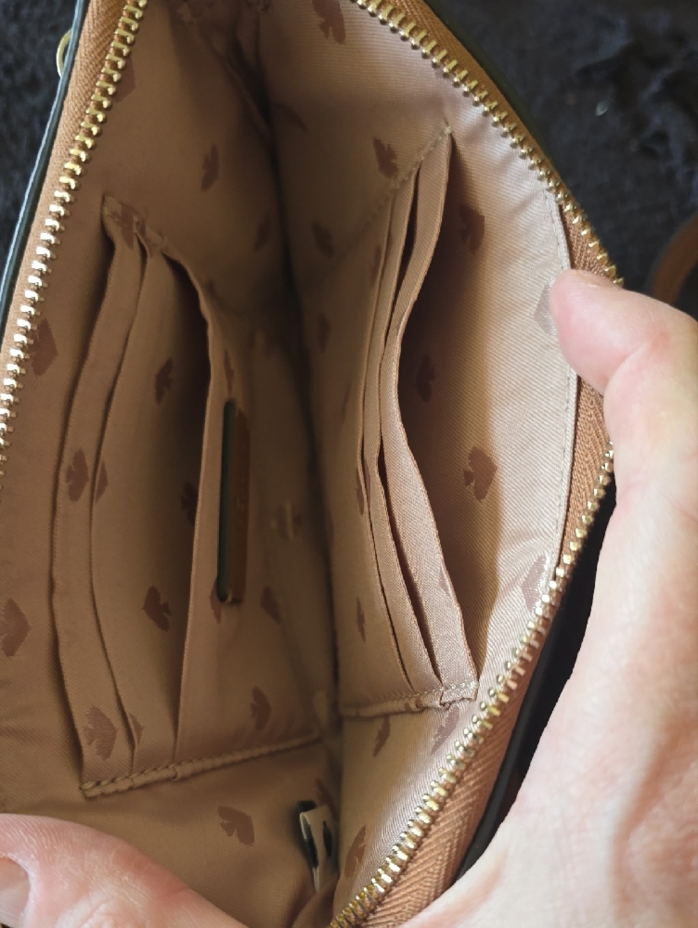 kate spade Pebbled Leather Crossbody in Tan with Gold Hardware - Picture 3 of 3